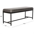 Pemberly Row Contemporary Faux Leather Bench in Gray and Black