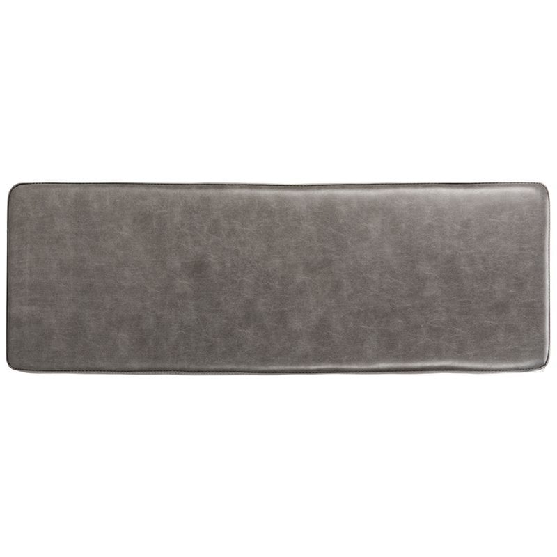 Pemberly Row Contemporary Faux Leather Bench in Gray and Black