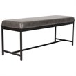 Pemberly Row Contemporary Faux Leather Bench in Gray and Black
