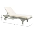 Pemberly Row Contemporary Patio Chaise Lounge in Gray and White