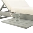 Pemberly Row Contemporary Patio Chaise Lounge in Gray and White