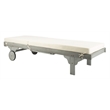 Pemberly Row Contemporary Patio Chaise Lounge in Gray and White