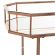 Pemberly Row Contemporary 2 Tier Mirrored Bar Cart in Rose Gold