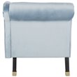 Pemberly Row Contemporary Chaise Lounge in Slate Blue and Black
