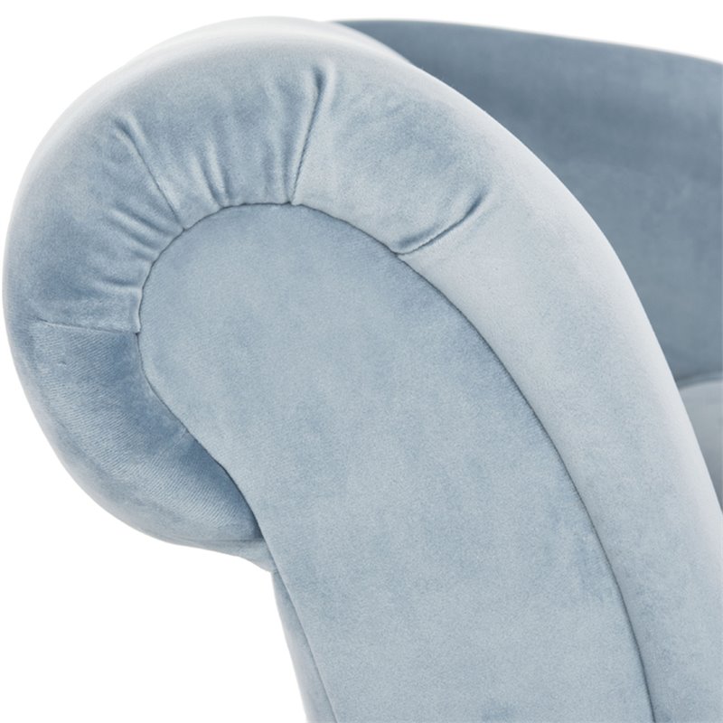 Pemberly Row Contemporary Chaise Lounge in Slate Blue and Black