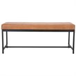Pemberly Row Contemporary Faux Leather Bench in Brown and Black