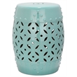Pemberly Row Contemporary Ceramic Garden Stool in Robbins Egg Blue