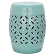 Pemberly Row Contemporary Ceramic Garden Stool in Robbins Egg Blue