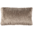 Pemberly Row Contemporary Shag Throw Pillow in Champagne and White