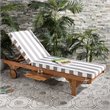 Pemberly Row Contemporary Mobile Patio Chaise Lounge in Gray and White