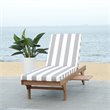 Pemberly Row Contemporary Mobile Patio Chaise Lounge in Gray and White