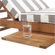 Pemberly Row Contemporary Mobile Patio Chaise Lounge in Gray and White