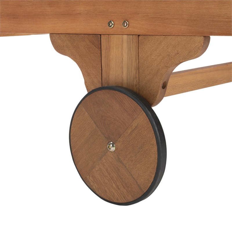 Pemberly Row Contemporary Mobile Patio Chaise Lounge in Navy and White