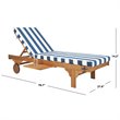 Pemberly Row Contemporary Mobile Patio Chaise Lounge in Navy and White