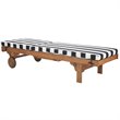 Pemberly Row Contemporary Mobile Patio Chaise Lounge in Black and White