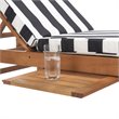 Pemberly Row Contemporary Mobile Patio Chaise Lounge in Black and White