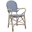 Pemberly Row Wicker Patio Dining Side Chair in Navy (Set of 2)