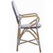 Pemberly Row Wicker Patio Dining Side Chair in Navy (Set of 2)