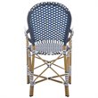 Pemberly Row Wicker Patio Dining Side Chair in Navy (Set of 2)