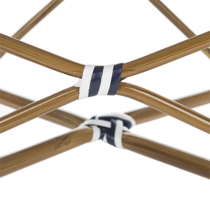 Pemberly Row Wicker Patio Dining Side Chair in Navy (Set of 2)