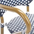 Pemberly Row Wicker Patio Dining Side Chair in Navy (Set of 2)