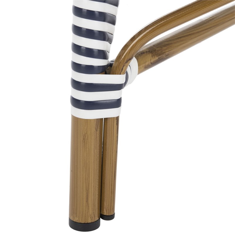 Pemberly Row Wicker Patio Dining Side Chair in Navy (Set of 2)