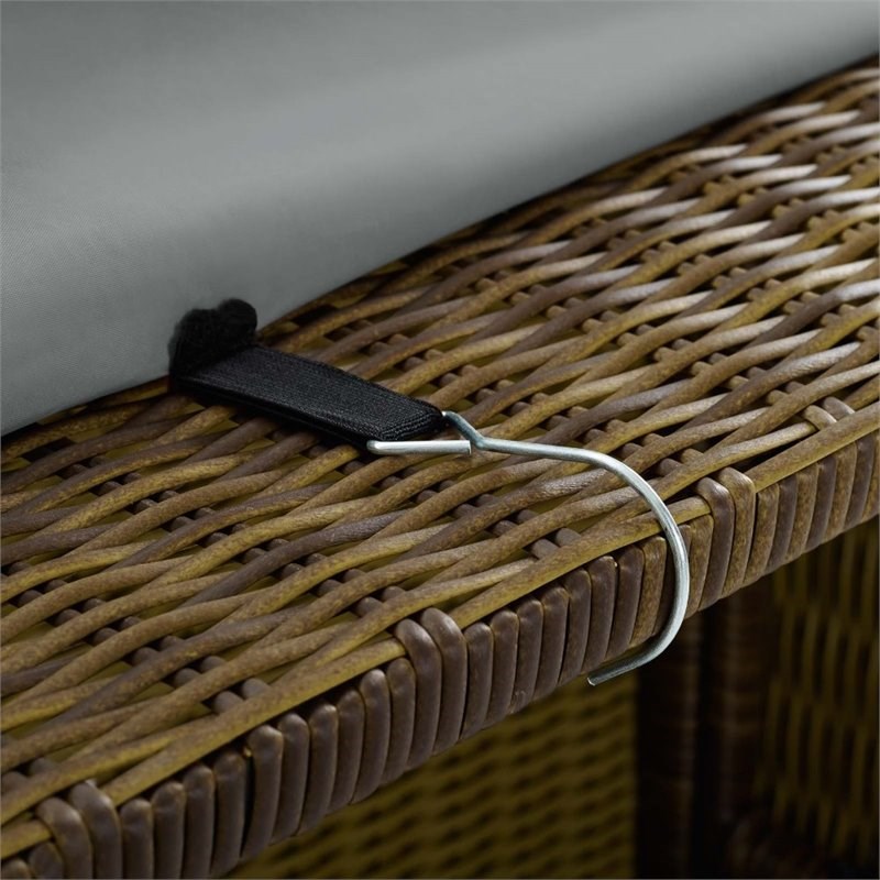 Pemberly Row Contemporary Polyester Fabric Outdoor Canopy Cover in Gray