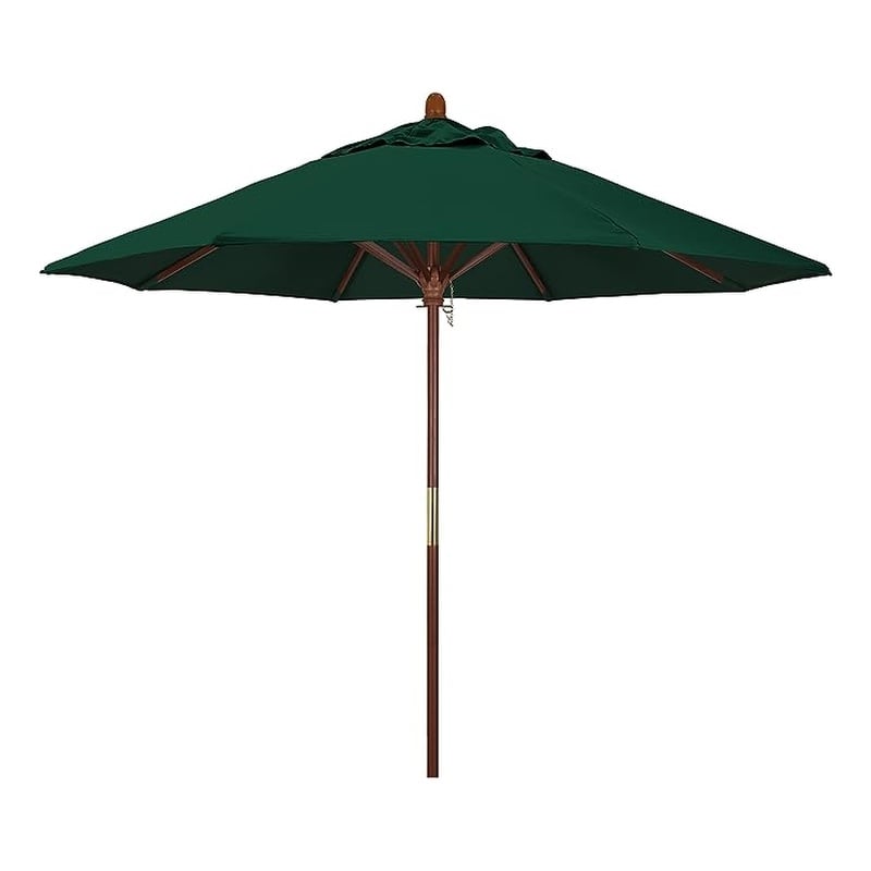 Pemberly Row Contemporary 9' Patio Umbrella 1A Forest Green Fabric