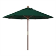 Pemberly Row Contemporary 9' Patio Umbrella 1A Forest Green Fabric
