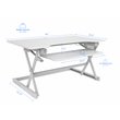 Pemberly Row Adjustable White Standing Desk Converter/Dual Monitor Mount Bundle