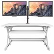 Pemberly Row Adjustable White Standing Desk Converter/Dual Monitor Mount Bundle