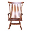 Pemberly Row Contemporary Solid Wood Rocking Chair in Soft Cherry