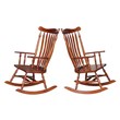 Pemberly Row Contemporary Solid Wood Rocking Chair in Soft Cherry