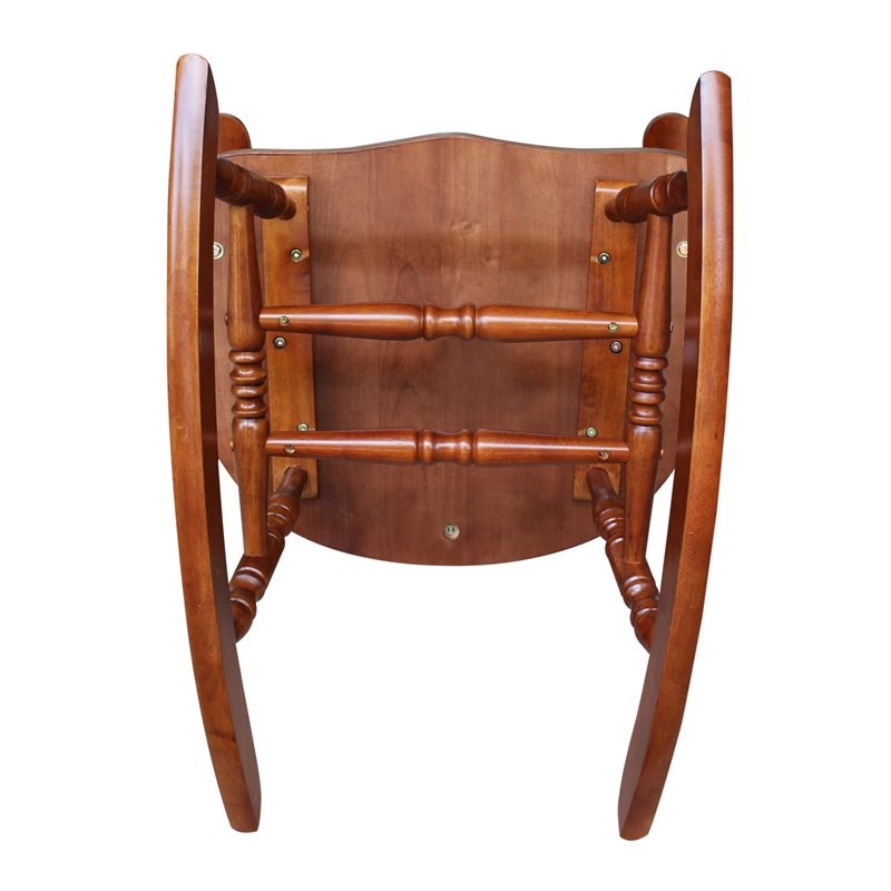 Pemberly Row Contemporary Solid Wood Rocking Chair in Soft Cherry