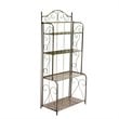 Pemberly Row Contemporary 4 Tier Iron Bakers Rack in Bronze Finish