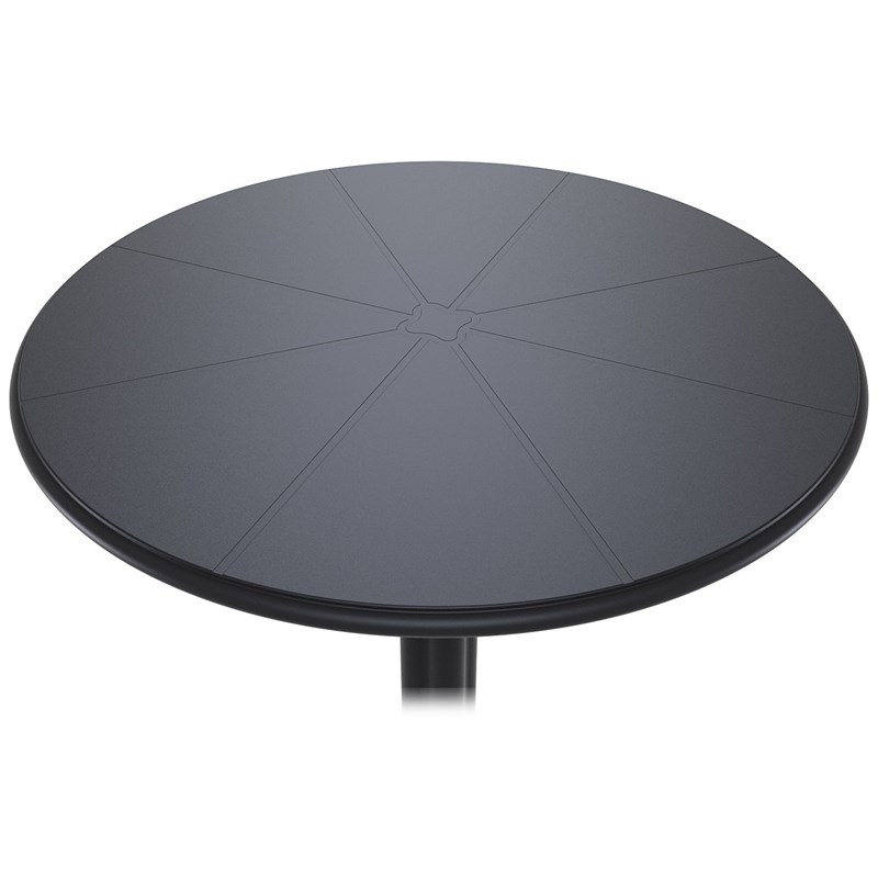 Pemberly Row Contemporary Round Patio Bistro Table in White Finish