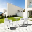 Pemberly Row Contemporary Round Patio Bistro Table in White Finish