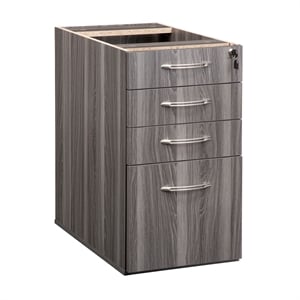 Pemberly Row Contemporary 4 Drawer File Cabinet in Gray Steel