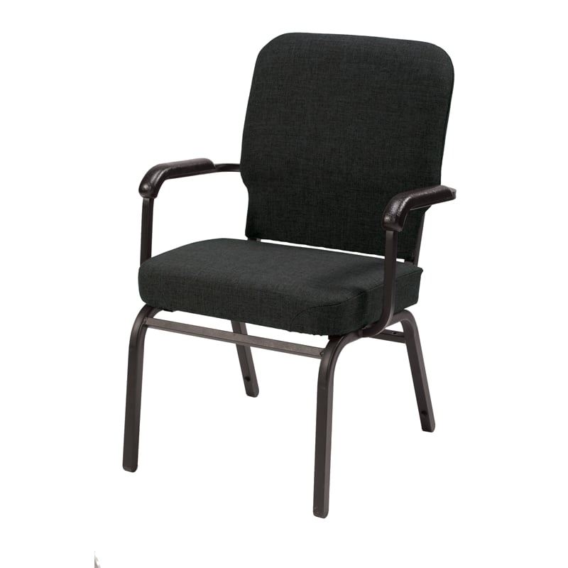 Pemberly Row Big and Tall Guest Chair - Tested for 500 lbs - Black Fabric