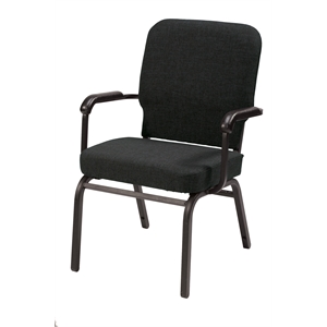 Pemberly Row Big and Tall Guest Chair - Tested for 500 lbs - Black Fabric