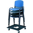 Pemberly Row Contemporary Stacking Mobile Rolling Chair Cart Black