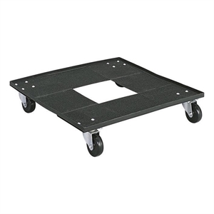 Pemberly Row Contemporary Stacking Mobile Rolling Chair Cart Black