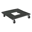 Pemberly Row Contemporary Stacking Mobile Rolling Chair Cart Black