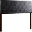Pemberly Row Faux Leather Upholstered King Headboard in Black