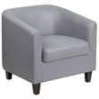 Pemberly Row Contemporary Leather Reception Chair in Gray Finish