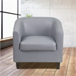 Pemberly Row Contemporary Leather Reception Chair in Gray Finish