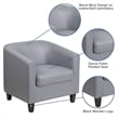Pemberly Row Contemporary Leather Reception Chair in Gray Finish