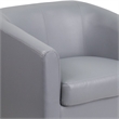 Pemberly Row Contemporary Leather Reception Chair in Gray Finish