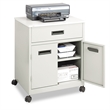 Pemberly Row Modern Metal Machine Stand with Drawe in Steel Gray Finish