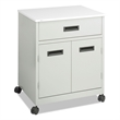 Pemberly Row Modern Metal Machine Stand with Drawe in Steel Gray Finish